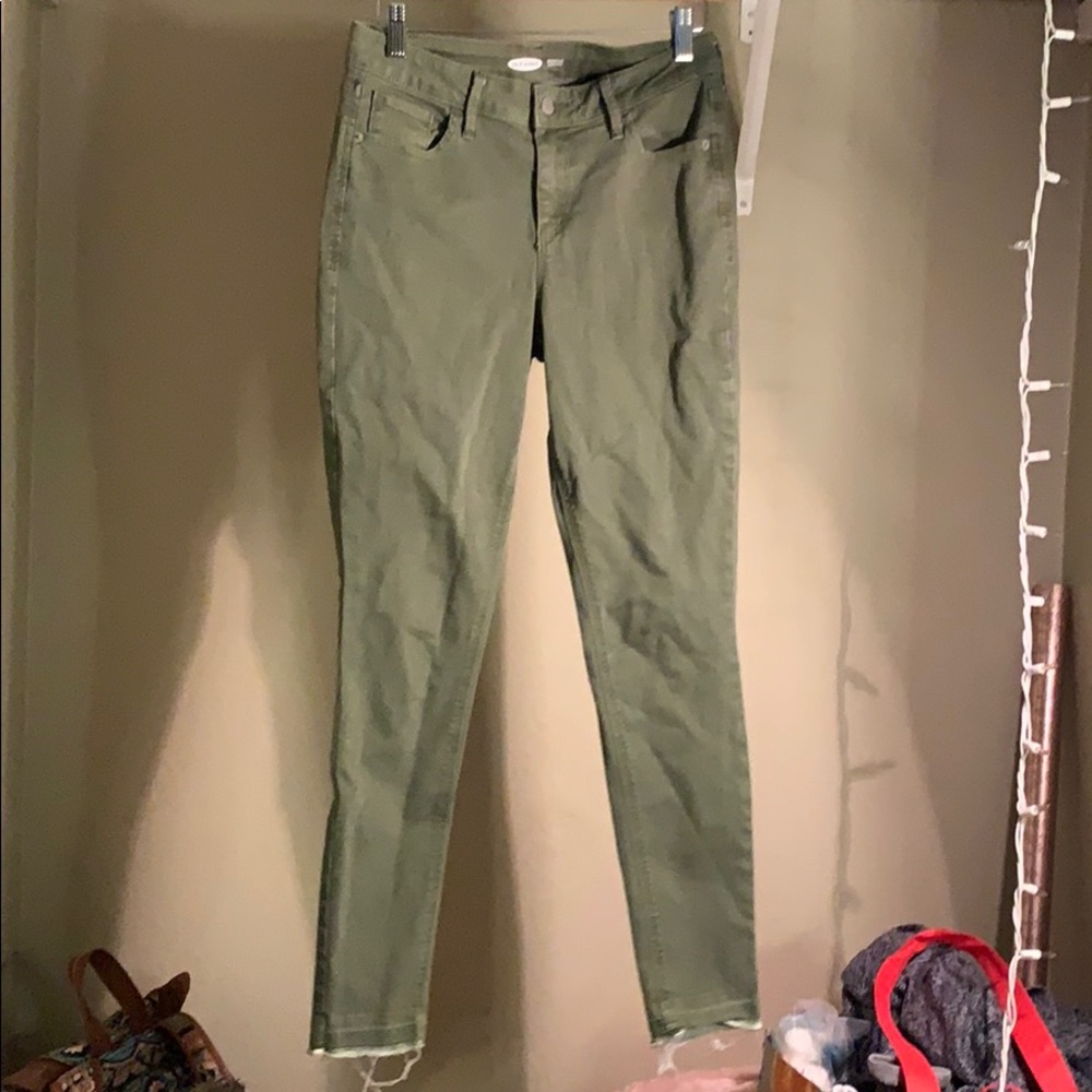 Olive skinny jeans